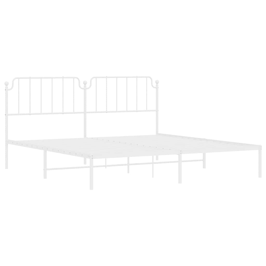 Giroletto con Testiera Metallo Bianco 193x203 cm | homemem39