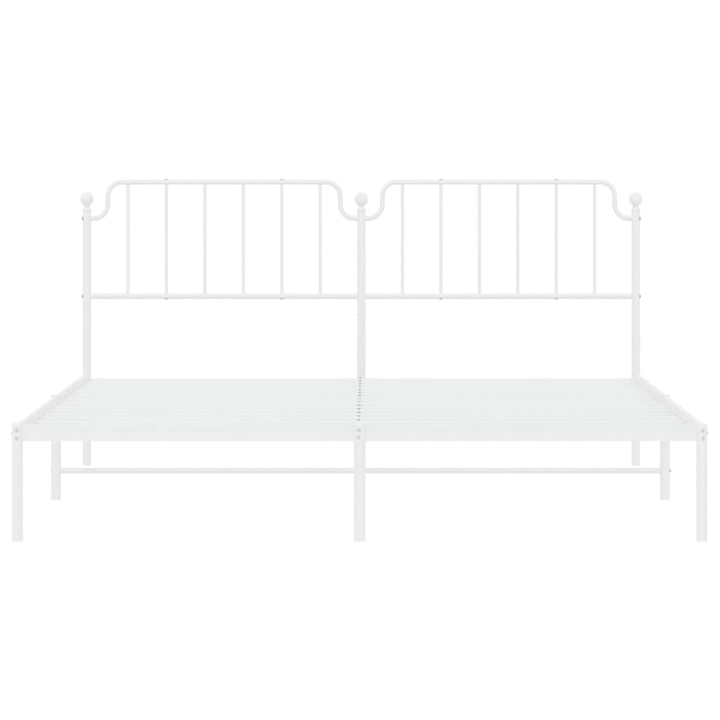 Giroletto con Testiera Metallo Bianco 193x203 cm | homemem39