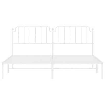 Giroletto con Testiera Metallo Bianco 193x203 cm | homemem39