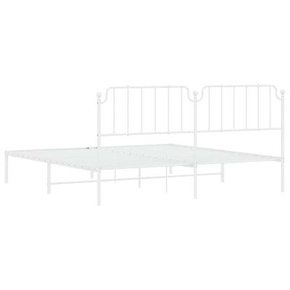 Giroletto con Testiera Metallo Bianco 193x203 cm | homemem39