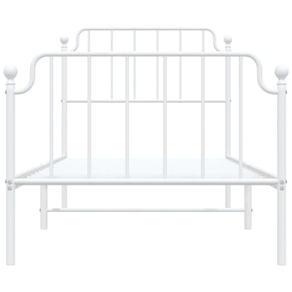 Giroletto con Testiera e Pediera Metallo Bianco 90x190 cm - homemem39