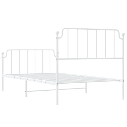 Giroletto con Testiera e Pediera Metallo Bianco 107x203 cm