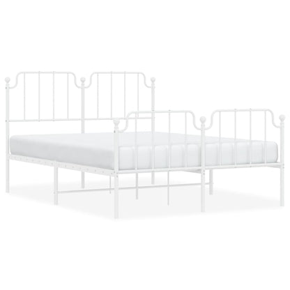 Giroletto con Testiera e Pediera Metallo Bianco 140x190 cm | homemem39