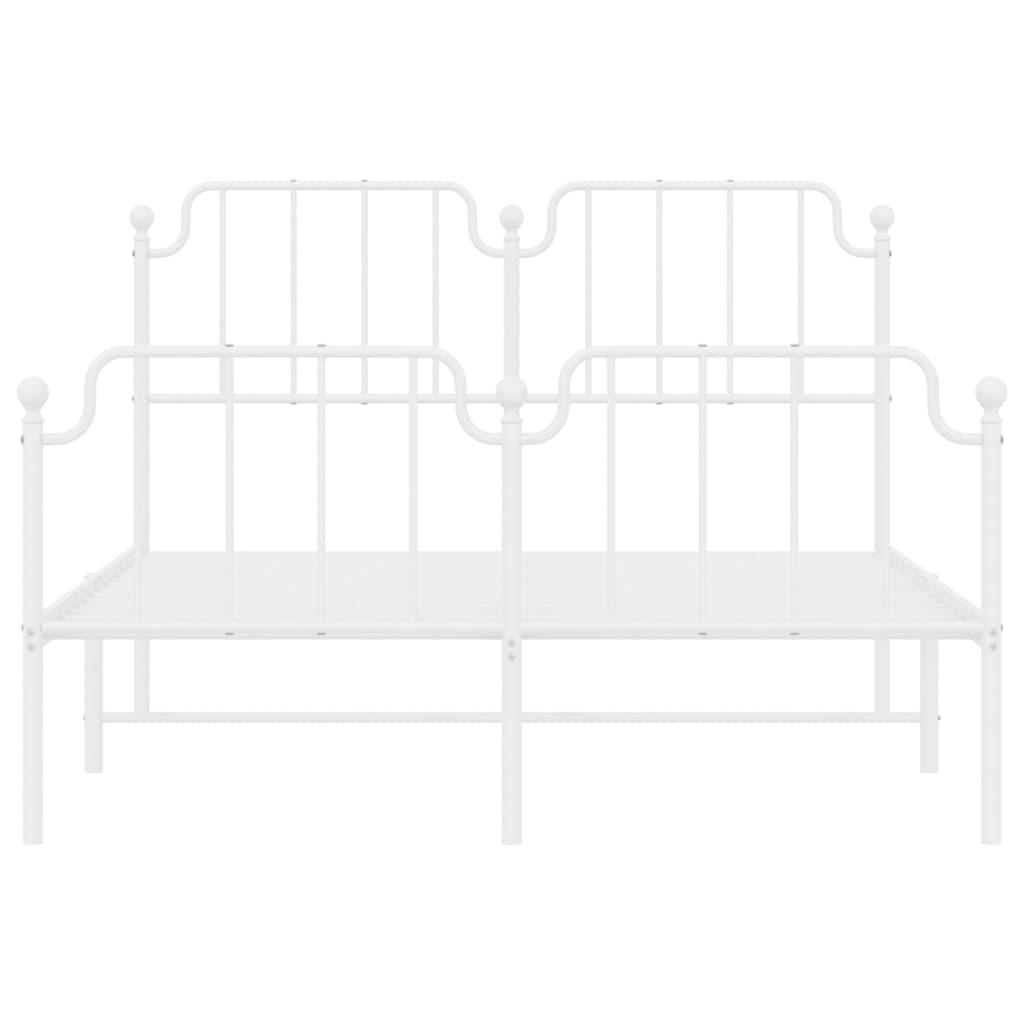 Giroletto con Testiera e Pediera Metallo Bianco 140x190 cm | homemem39