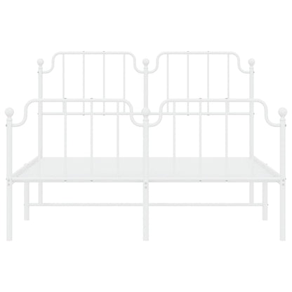Giroletto con Testiera e Pediera Metallo Bianco 140x190 cm | homemem39