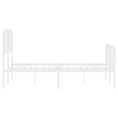 Giroletto con Testiera e Pediera Metallo Bianco 140x190 cm | homemem39