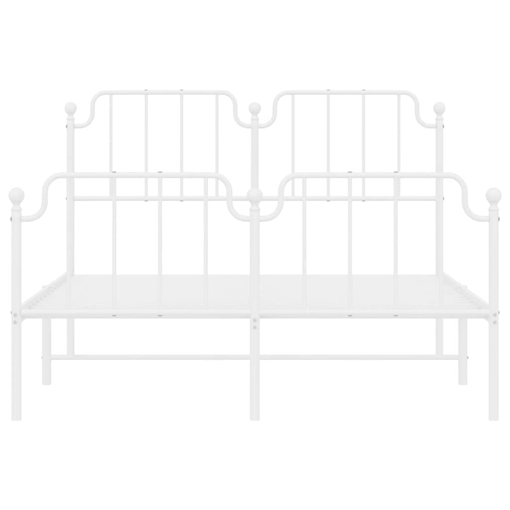 Giroletto con Testiera e Pediera Metallo Bianco 150x200 cm | homemem39