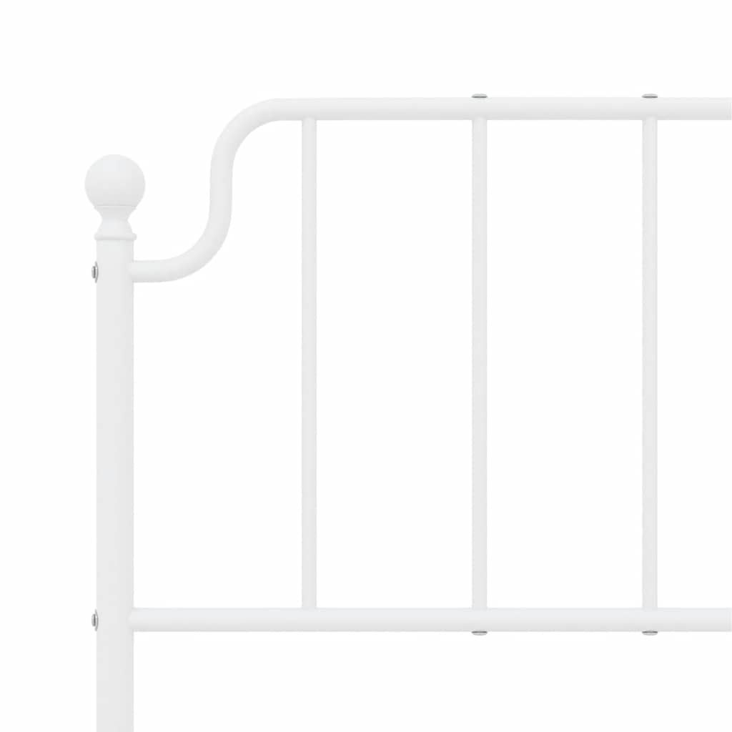 Giroletto con Testiera e Pediera Metallo Bianco 150x200 cm | homemem39
