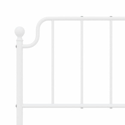 Giroletto con Testiera e Pediera Metallo Bianco 150x200 cm | homemem39