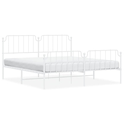 Giroletto con Testiera e Pediera Metallo Bianco 183x213 cm | homemem39