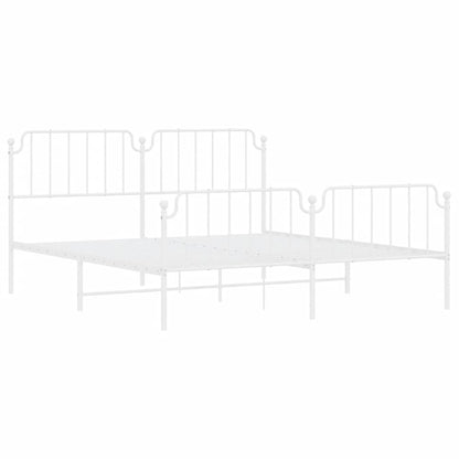 Giroletto con Testiera e Pediera Metallo Bianco 183x213 cm | homemem39