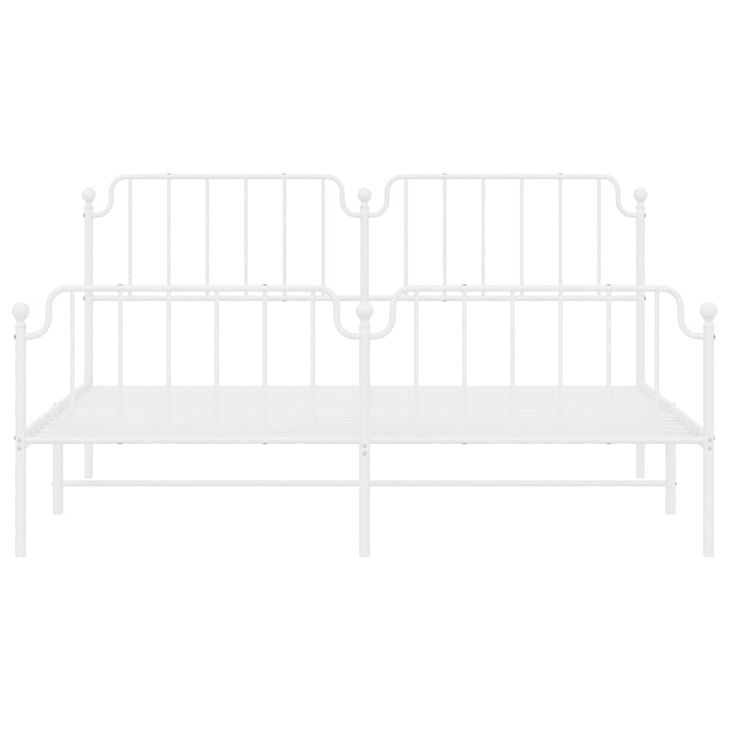Giroletto con Testiera e Pediera Metallo Bianco 183x213 cm | homemem39
