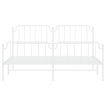 Giroletto con Testiera e Pediera Metallo Bianco 183x213 cm | homemem39