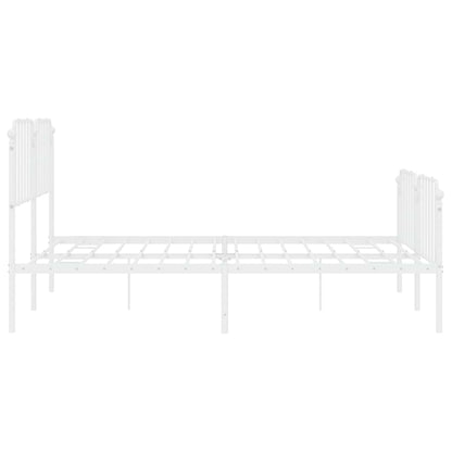 Giroletto con Testiera e Pediera Metallo Bianco 183x213 cm | homemem39
