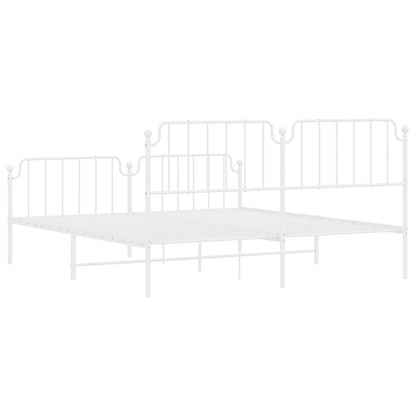 Giroletto con Testiera e Pediera Metallo Bianco 183x213 cm | homemem39