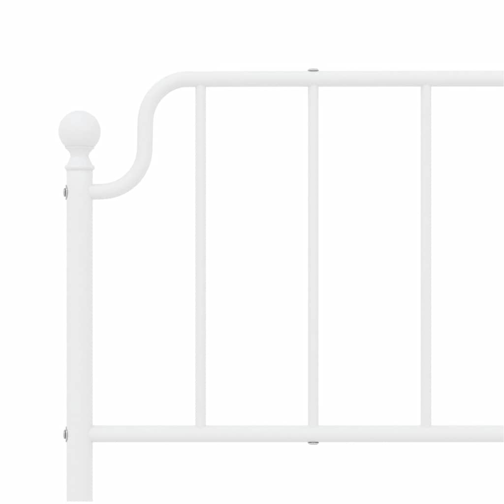 Giroletto con Testiera e Pediera Metallo Bianco 183x213 cm | homemem39