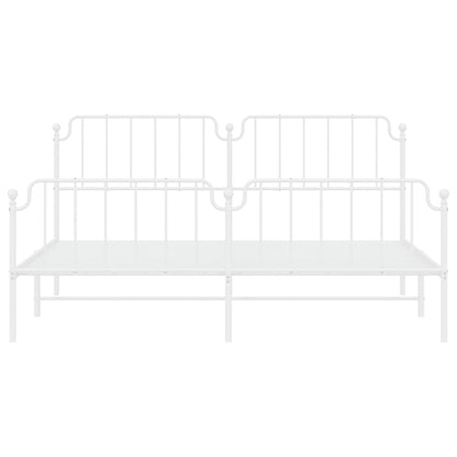 Giroletto con Testiera e Pediera Metallo Bianco 200x200 cm