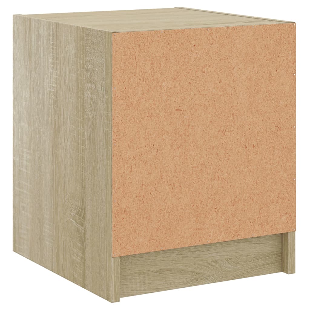 Comodini con Ante in Vetro 2pz Rovere Sonoma 35x37x42 cm - homemem39