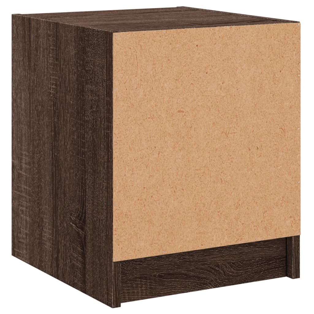 Comodini con Ante in Vetro 2pz Rovere Marrone 35x37x42 cm - homemem39