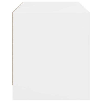 Mobile Porta TV con Ante in Vetro Bianco 68x37x42 cm - homemem39