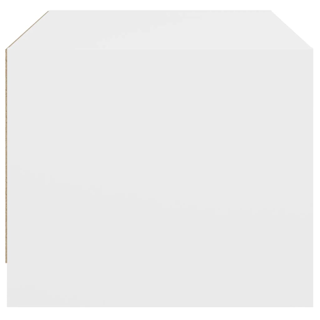 Tavolino da Salotto con Ante in Vetro Bianco 68x50x42 cm | homemem39