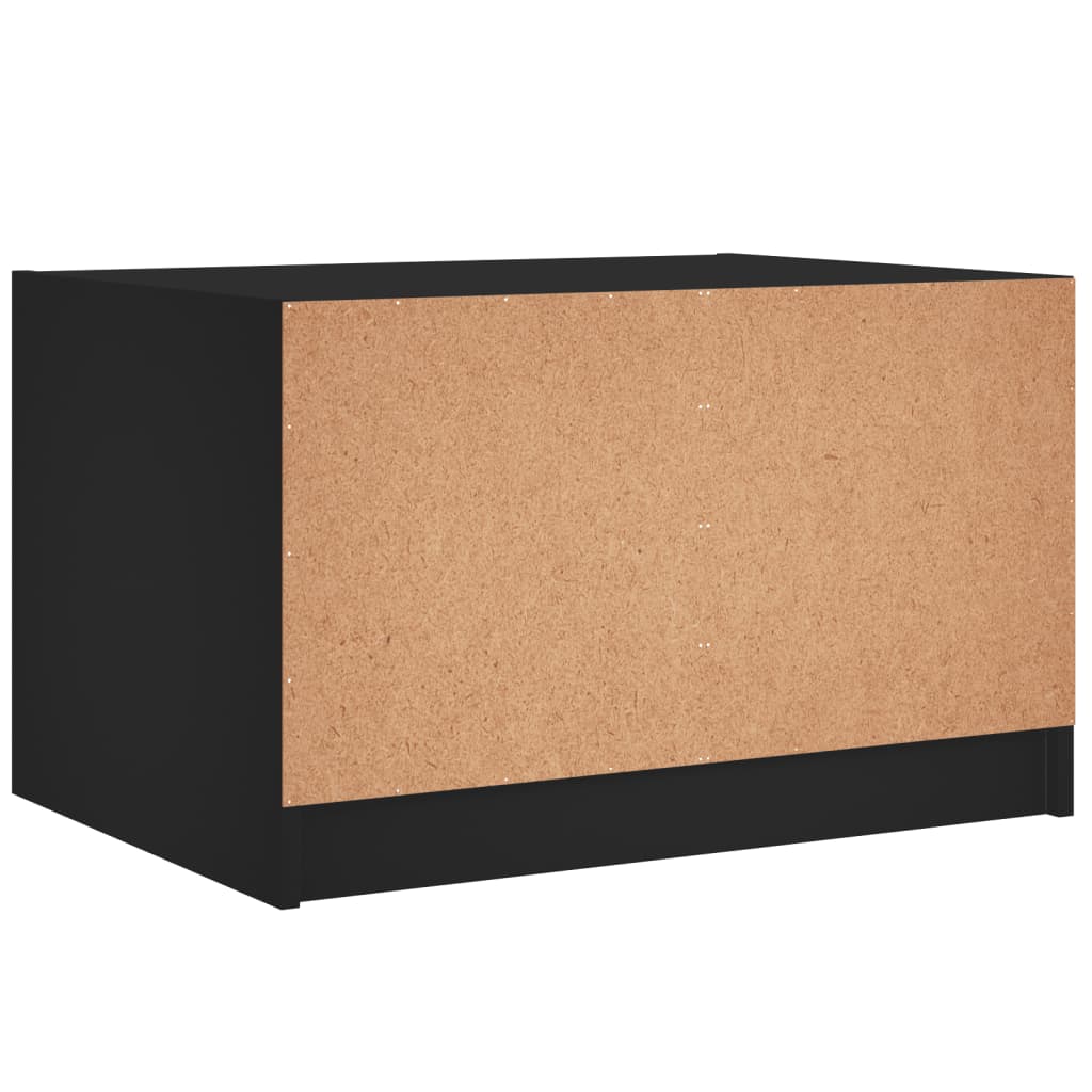 Tavolino da Salotto con Ante in Vetro Nero 68x50x42 cm | homemem39