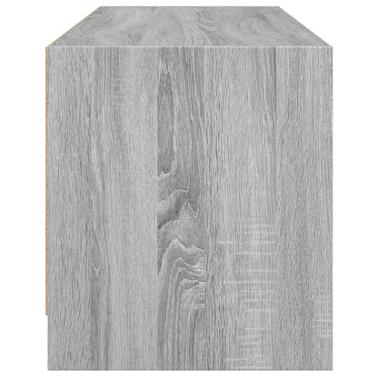 Mobile Porta TV con Ante in Vetro Grigio Sonoma 102x37x42 cm - homemem39