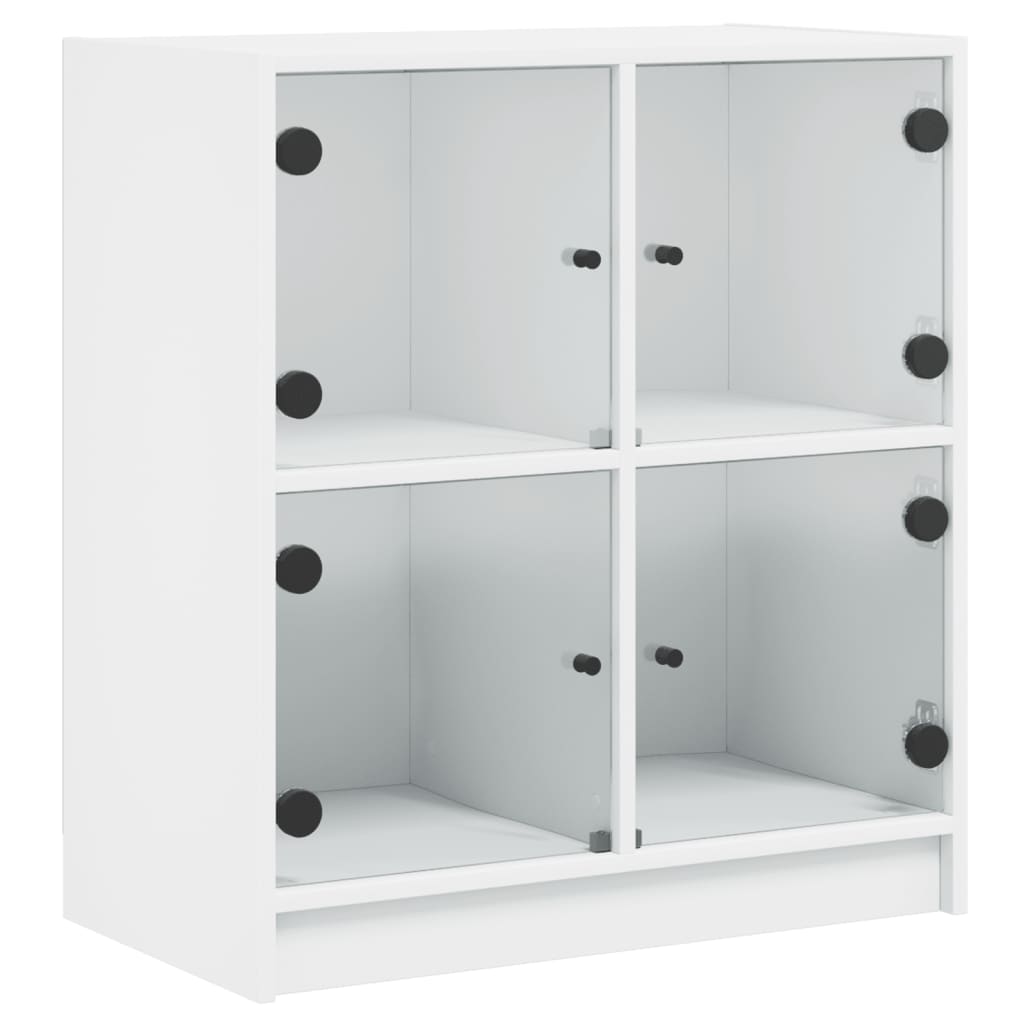 Mobile con Ante in Vetro Bianco 68x37x75,5 cm - homemem39