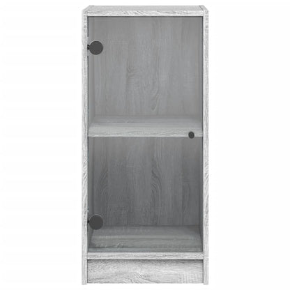 Mobile con Ante in Vetro Grigio Sonoma 35x37x75,5 cm - homemem39