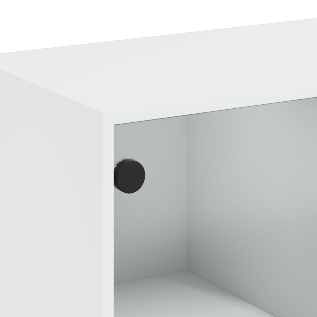 Tavolino da Salotto con Ante in Vetro Bianco 102x50x42 cm | homemem39