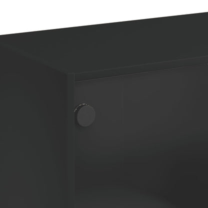 Tavolino da Salotto con Ante in Vetro Nero 102x50x42 cm | homemem39