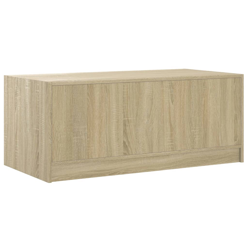 Tavolino da Salotto con Ante in Vetro Rovere Sonoma 102x50x42cm | homemem39
