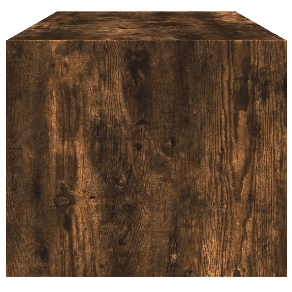 Tavolino da Salotto con Ante in Vetro Rovere Fumo 102x50x42 cm | homemem39