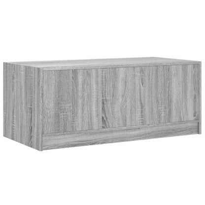 Tavolino da Salotto con Ante in Vetro Grigio Sonoma 102x50x42cm | homemem39