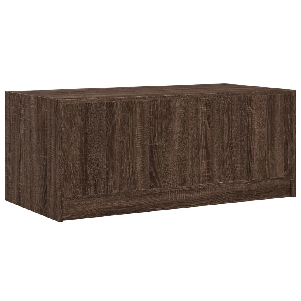 Tavolino Salotto con Ante in Vetro Rovere Marrone 102x50x42 cm | homemem39