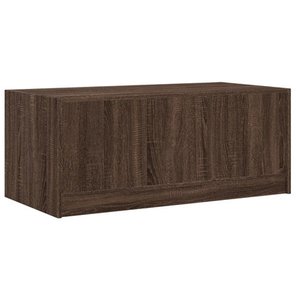Tavolino Salotto con Ante in Vetro Rovere Marrone 102x50x42 cm | homemem39