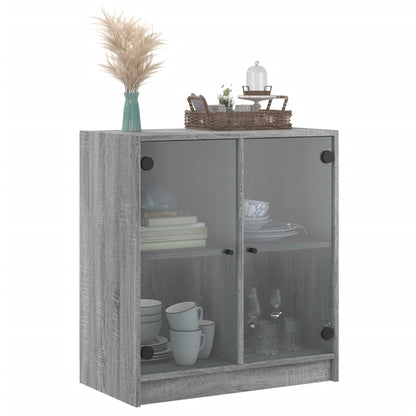 Mobile con Ante in Vetro Grigio Sonoma 68x37x75,5 cm - homemem39