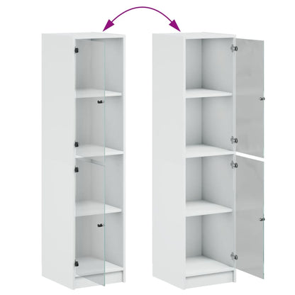 Credenza con Ante in Vetro Bianca 35x37x142 cm - homemem39