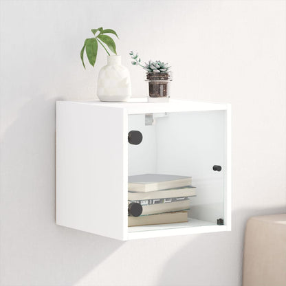 Comodino con Anta in Vetro Bianco 35x37x35 cm - homemem39