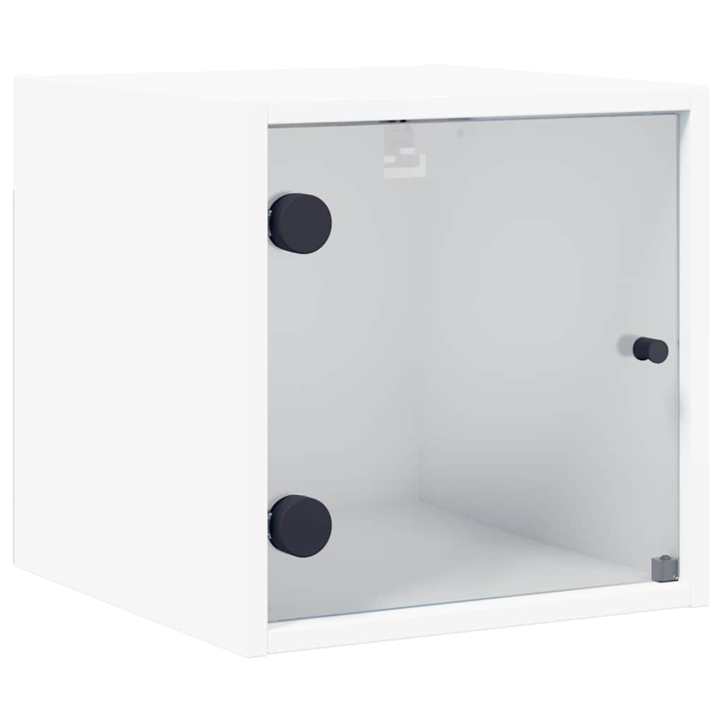 Comodini con Ante in Vetro 2pz Bianco 35x37x35 cm - homemem39