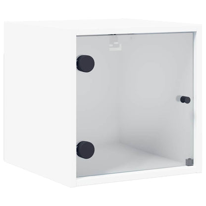 Comodini con Ante in Vetro 2pz Bianco 35x37x35 cm - homemem39
