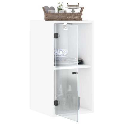 Mobile a Muro con Ante in Vetro Bianco 35x37x68,5 cm | homemem39