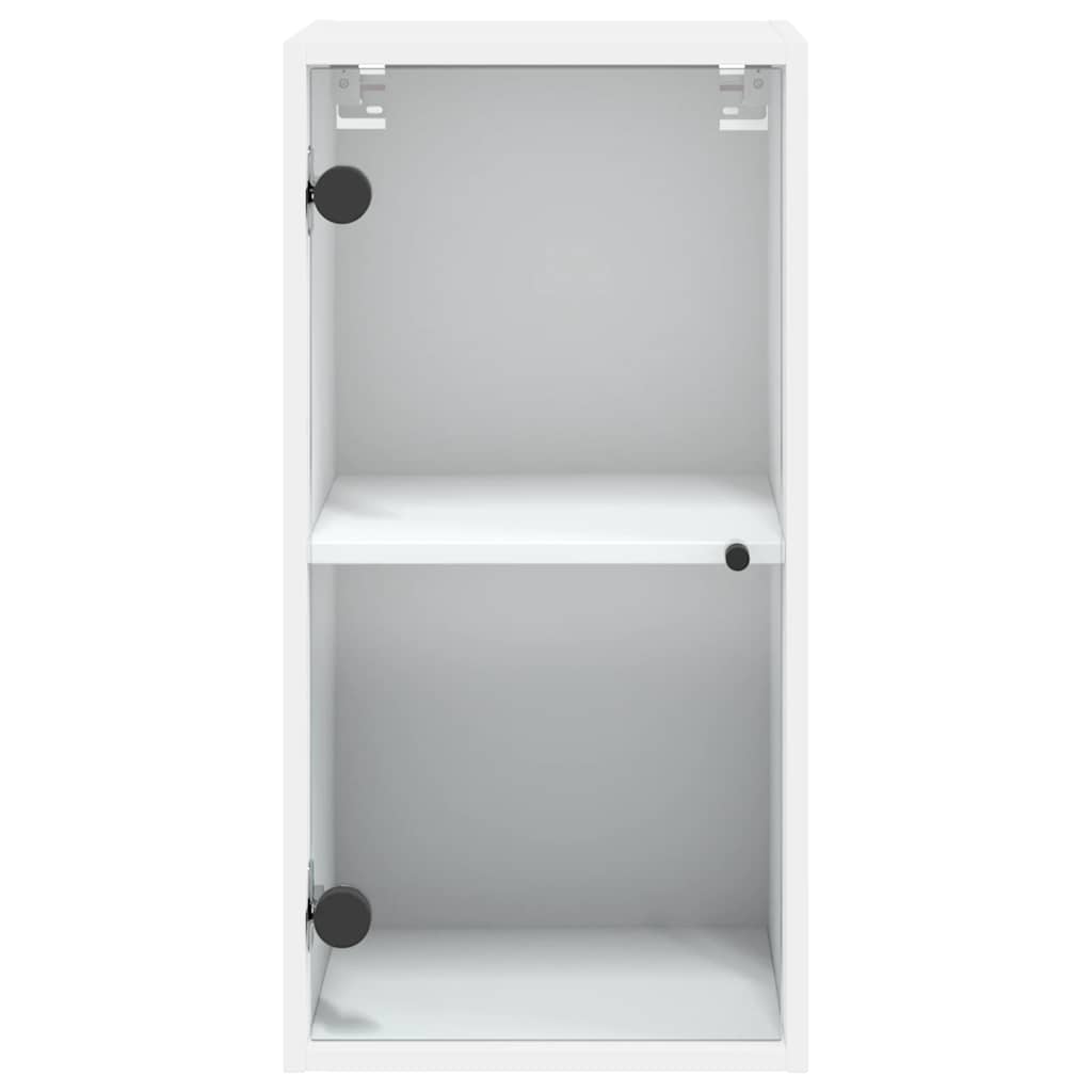 Mobile a Muro con Ante in Vetro Bianco 35x37x68,5 cm | homemem39