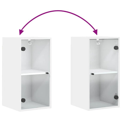 Mobile a Muro con Ante in Vetro Bianco 35x37x68,5 cm | homemem39