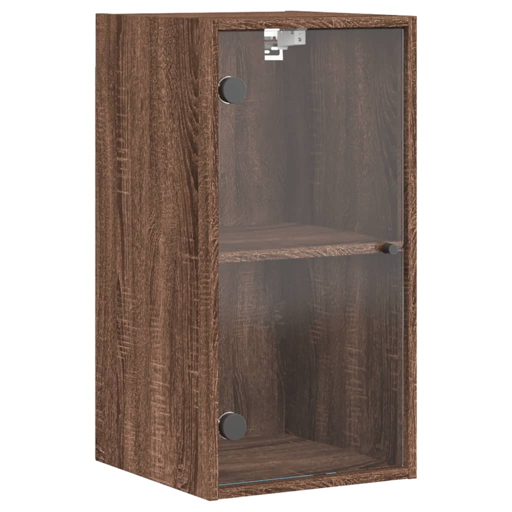 Mobile a Muro con Ante in Vetro Rovere Marrone 35x37x68,5 cm - homemem39