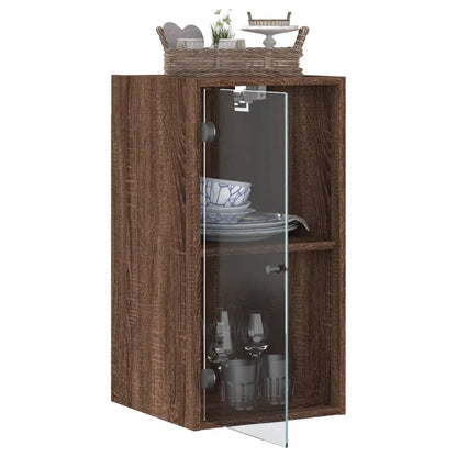 Mobile a Muro con Ante in Vetro Rovere Marrone 35x37x68,5 cm - homemem39