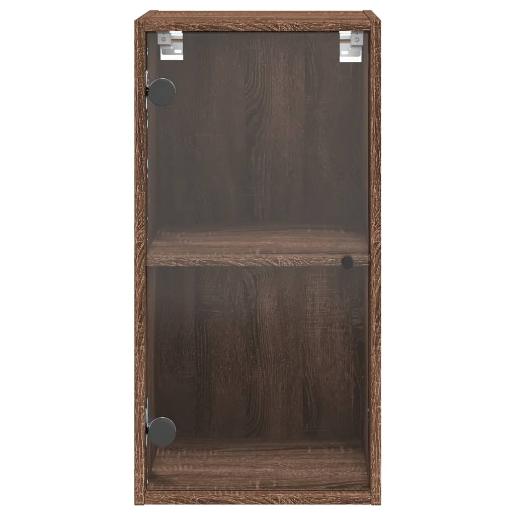 Mobile a Muro con Ante in Vetro Rovere Marrone 35x37x68,5 cm - homemem39