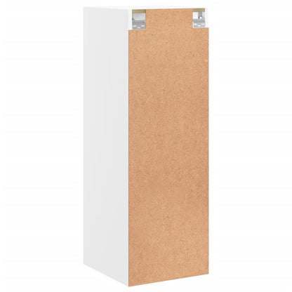 Mobile a Muro con Ante in Vetro Bianco 35x37x100 cm - homemem39