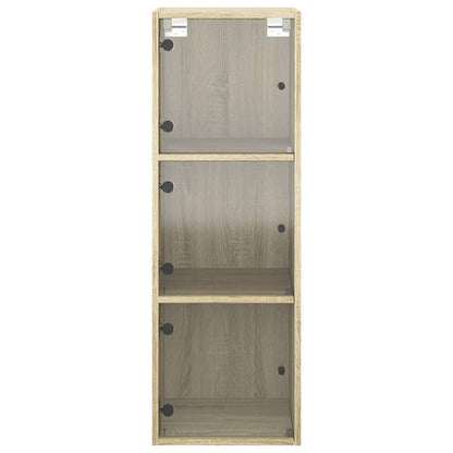 Mobile a Muro con Ante in Vetro Rovere Sonoma 35x37x100 cm | homemem39