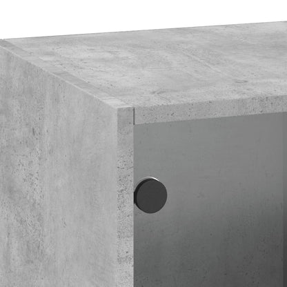 Mobile a Muro con Ante in Vetro Grigio Cemento 35x37x100 cm | homemem39